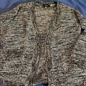 Black and white knit cardigan